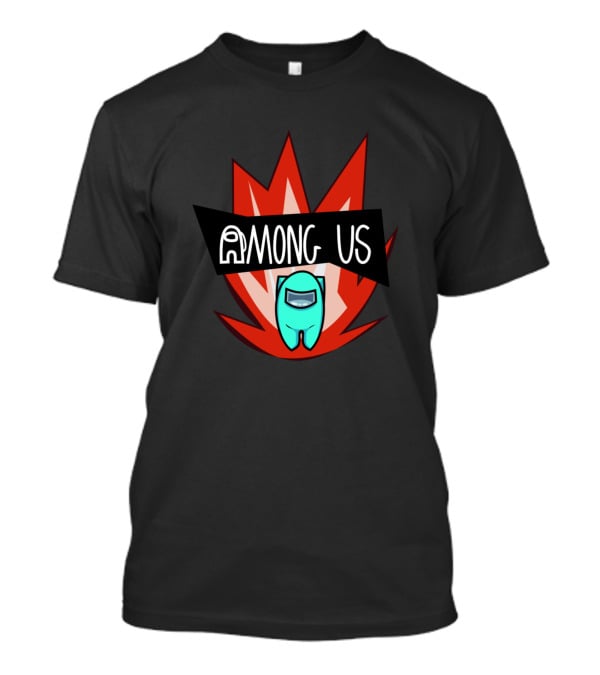 AMONG US Cyanmc4qd Crewmate With Fiery Background T-Shirt