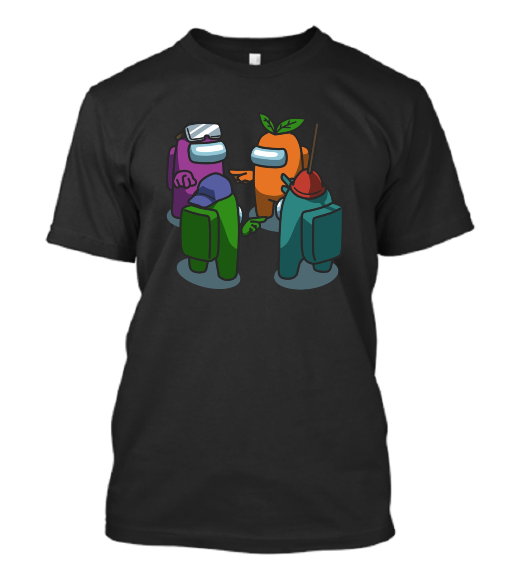 Among Us Characters Discussion With Unique Hats And Leaves T-Shirt