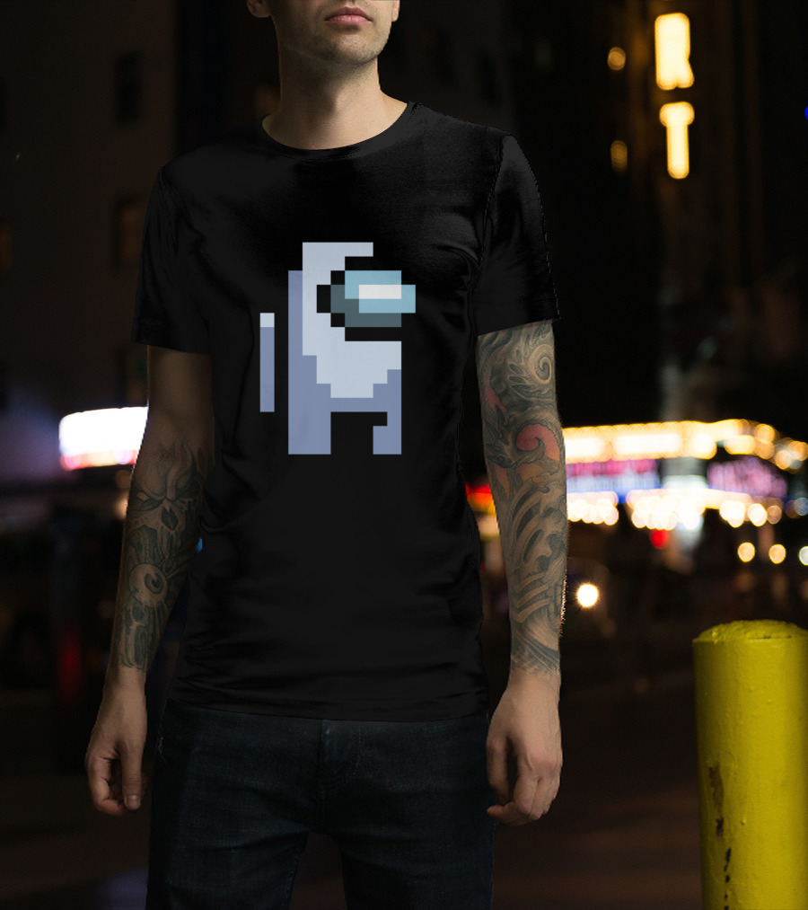 Among Us Crewmate White Pixel T-Shirt