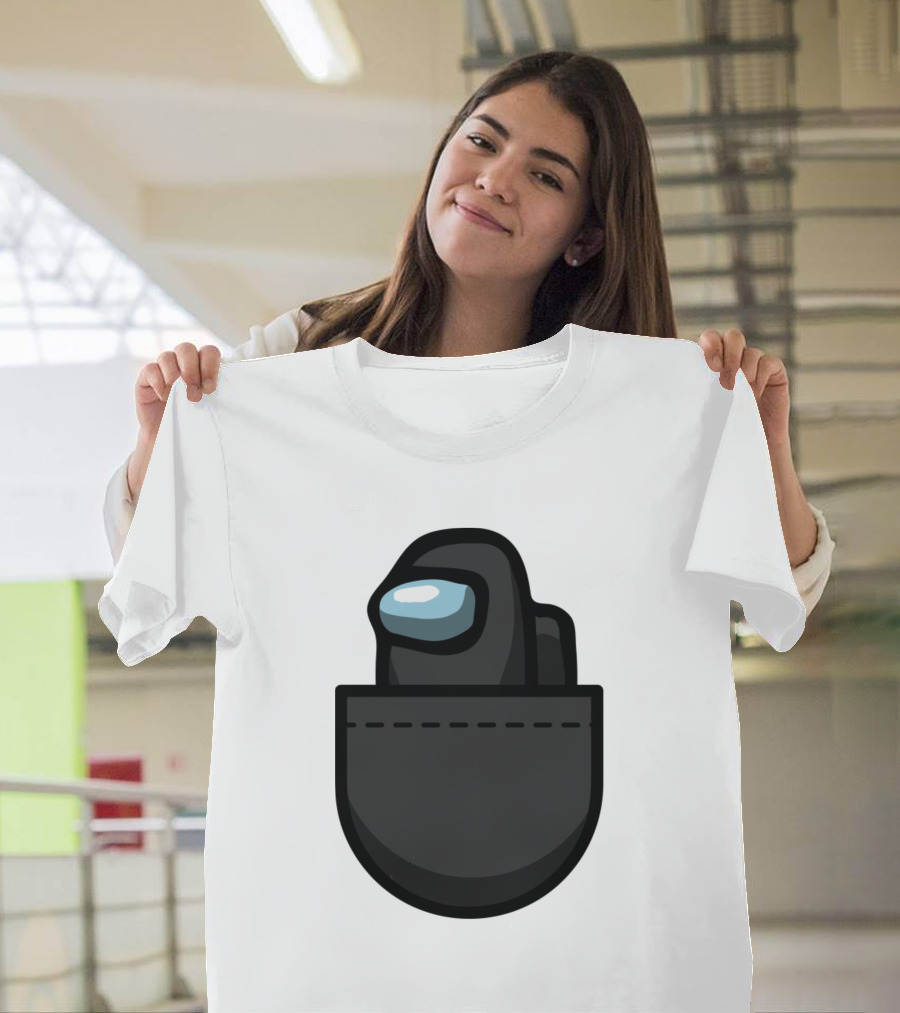 Black Crewmate Among Us Pocket T-Shirt