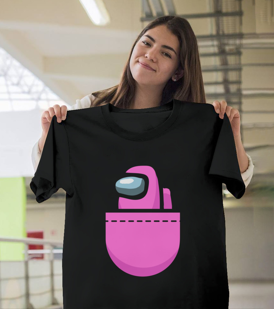 Among Us Pink Crewmate Pocket T-Shirt