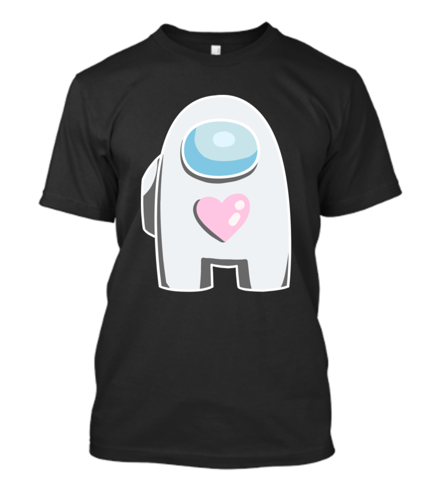 White Among Us Crewmate With Pink Heart T-Shirt