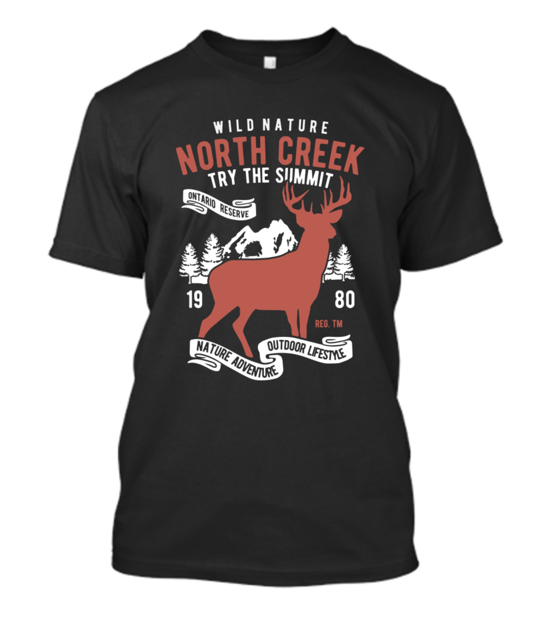Wild Nature North Creek Try The Summit Ontario Reserve Nature Adventure Outdoor Lifestyle 1980 T-Shirt