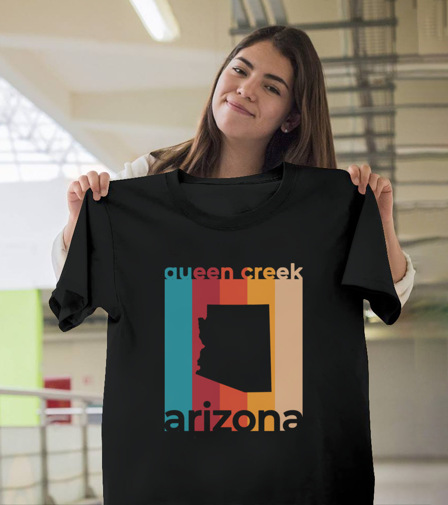 queen creek arizona retro stripes map T-Shirt