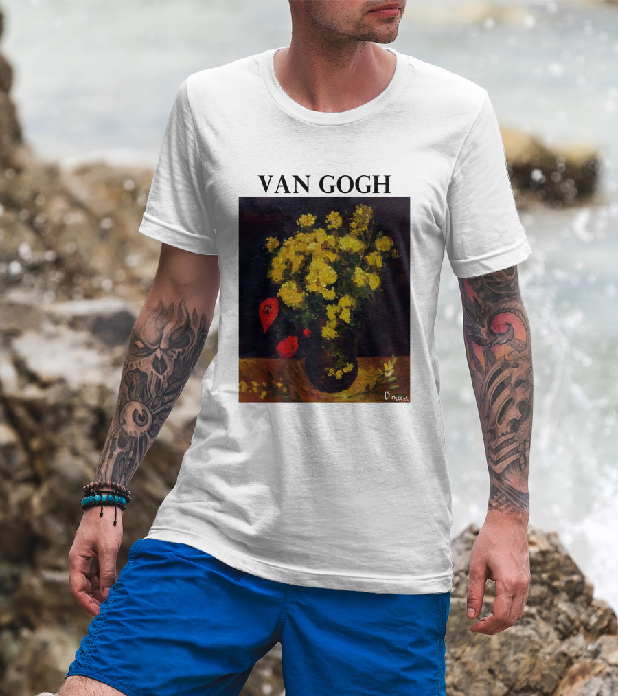 Van Gogh Flowers Red And Yellow Bouquet Vincent T-Shirt