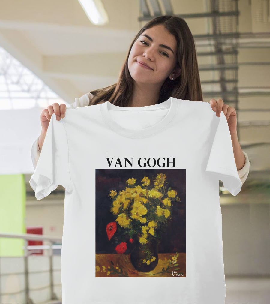 Van Gogh Flowers Red And Yellow Bouquet Vincent T-Shirt