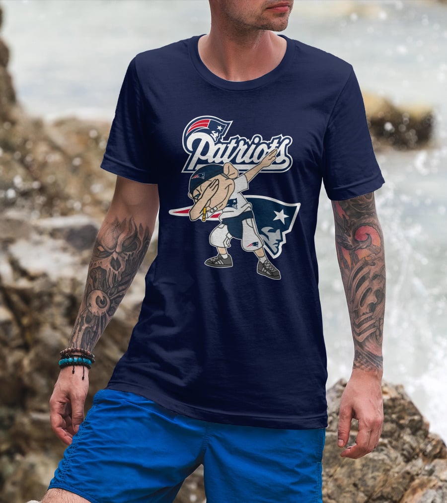 Patriots Dab Logo With Mascot And New England Patriot T-Shirt