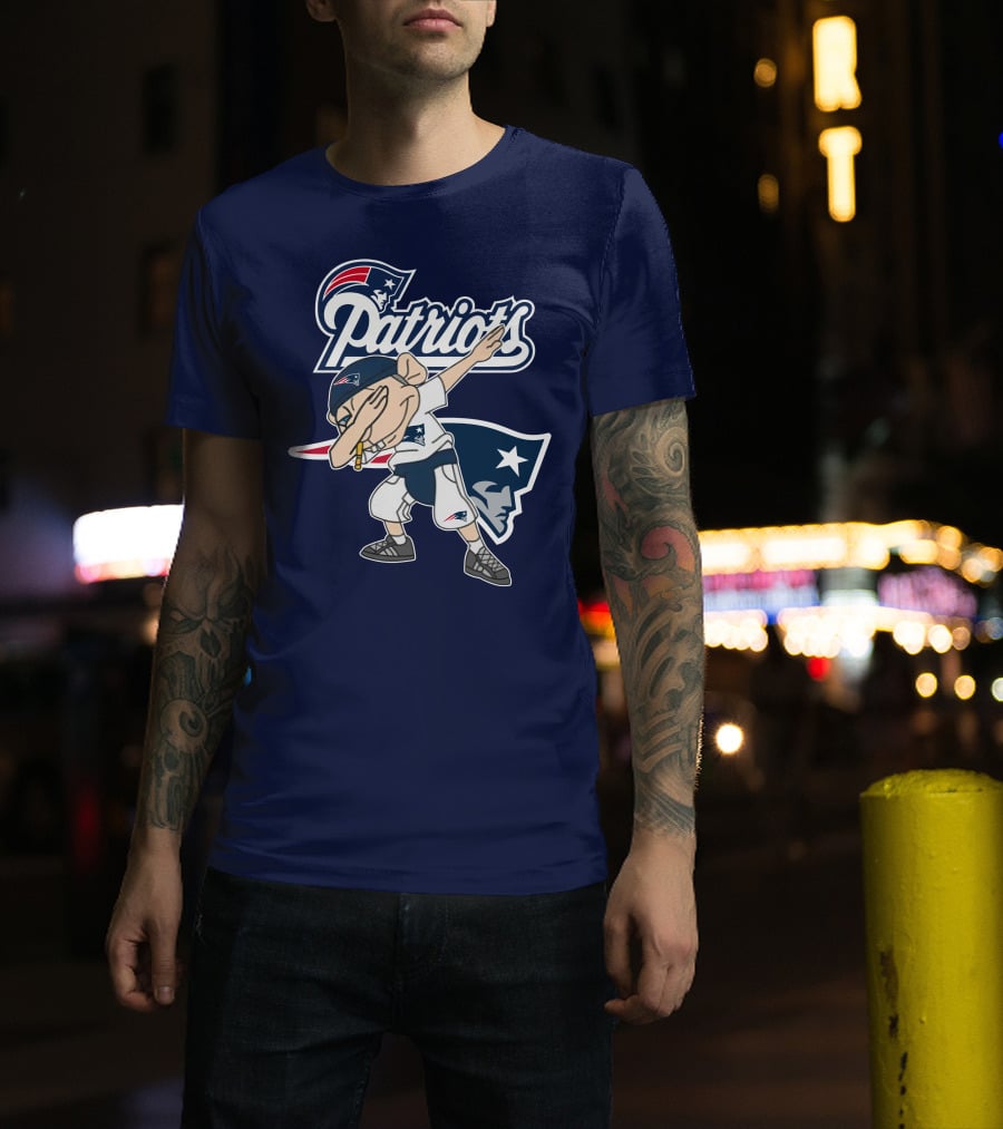 Patriots Dab Logo With Mascot And New England Patriot T-Shirt