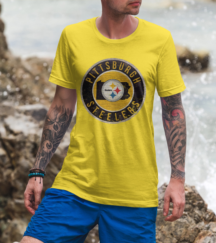 Pittsburgh Steelers Pennsylvania State Logo Circle T-Shirt