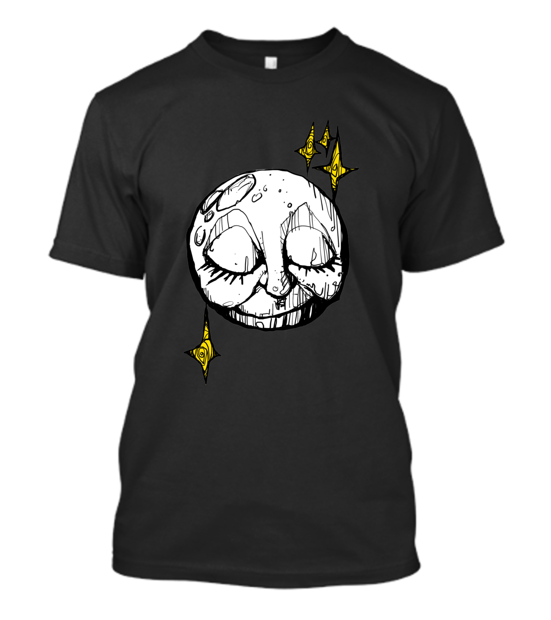 A Tired Old Moon 1545260 Sleepy Face Dripping Wax Surrounded By Twinkling Stars T-Shirt