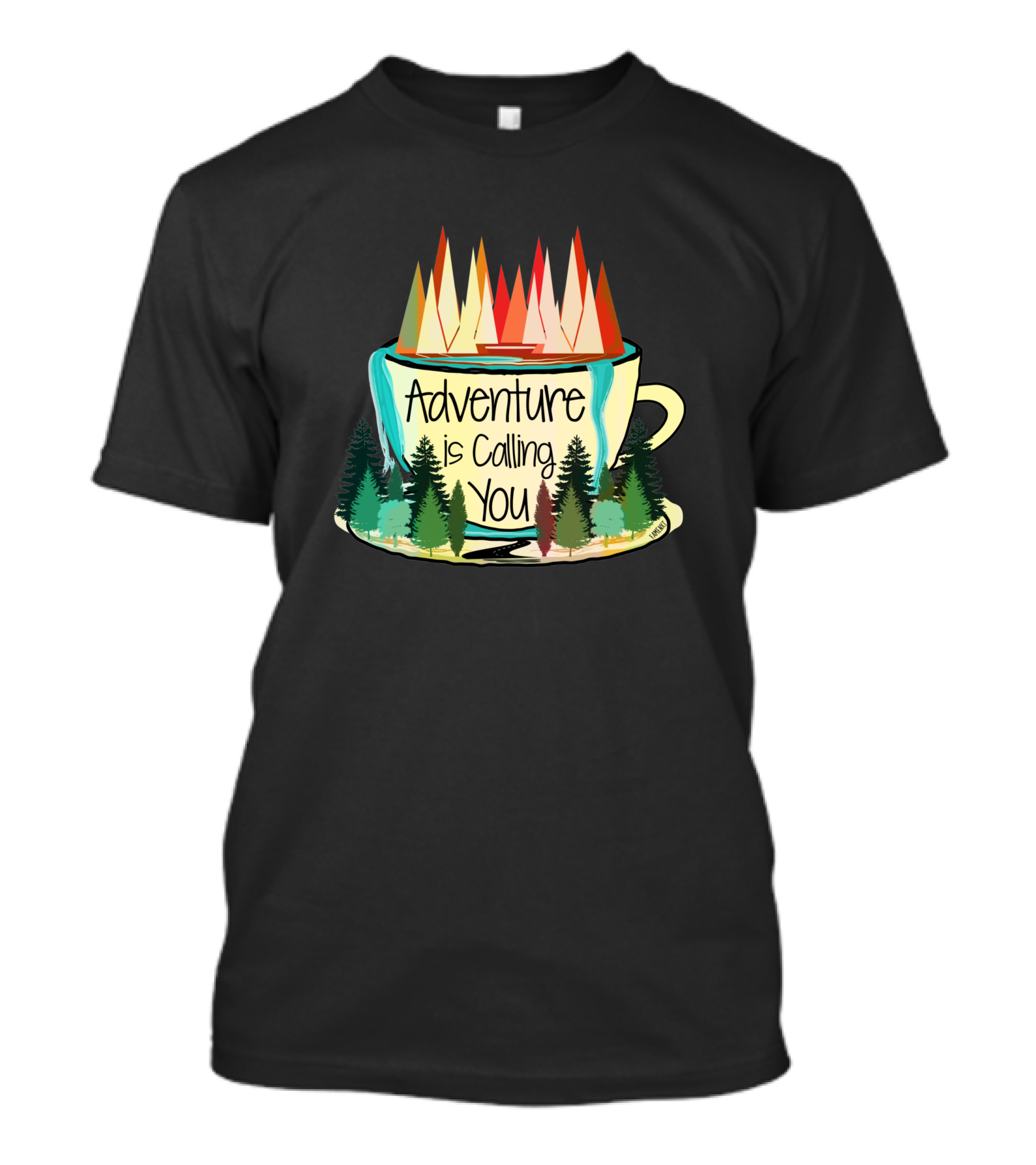 Adventure Is Calling You Wilderness Mug Forest Scene 2811 T-Shirt