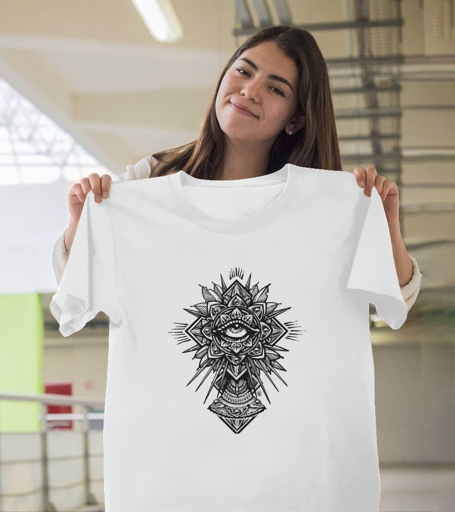 All Seeing Eye Ornamental Octagon Mandala Sacred T-Shirt