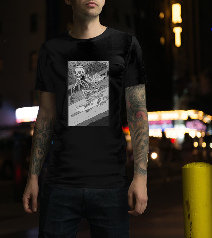 As Fast As You Can Skeleton Skateboarding 349048 T-Shirt
