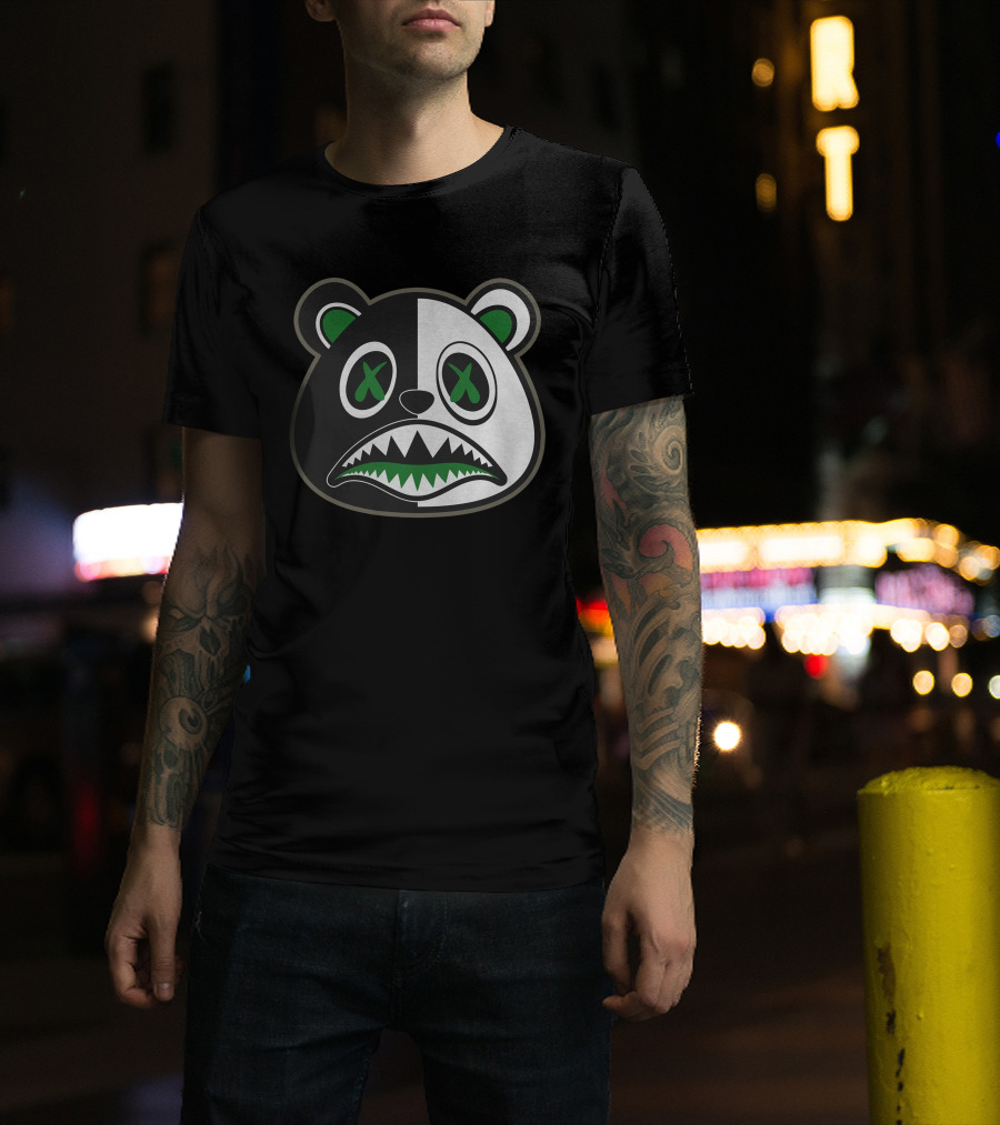 Lucky Green 13s Panda Split Face T-Shirt