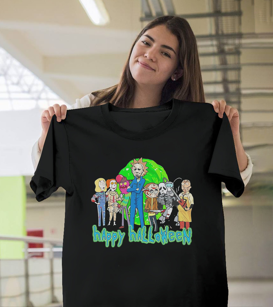 Happy Halloween Michael Myers Rick And Morty T-Shirt