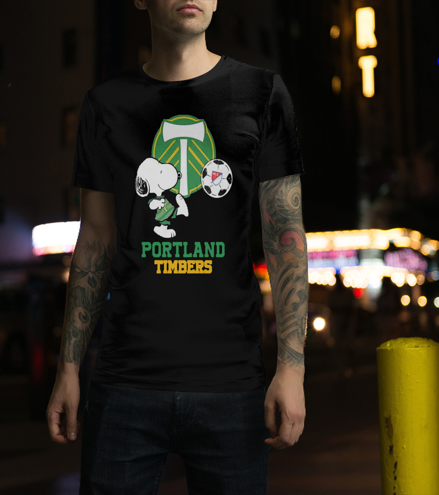 Snoopy Portland Timbers MLS Soccer T-Shirt