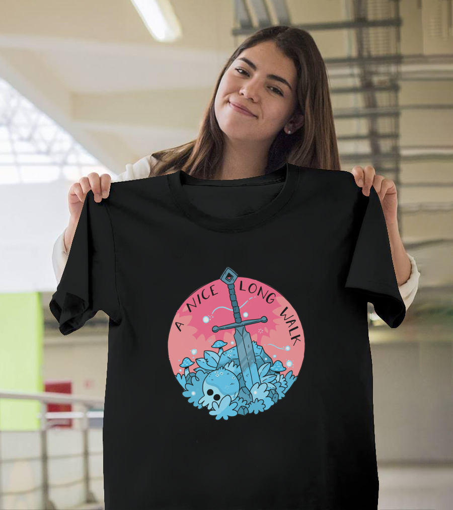 A Nice Long Walk Skull Sword and Mushrooms T-Shirt