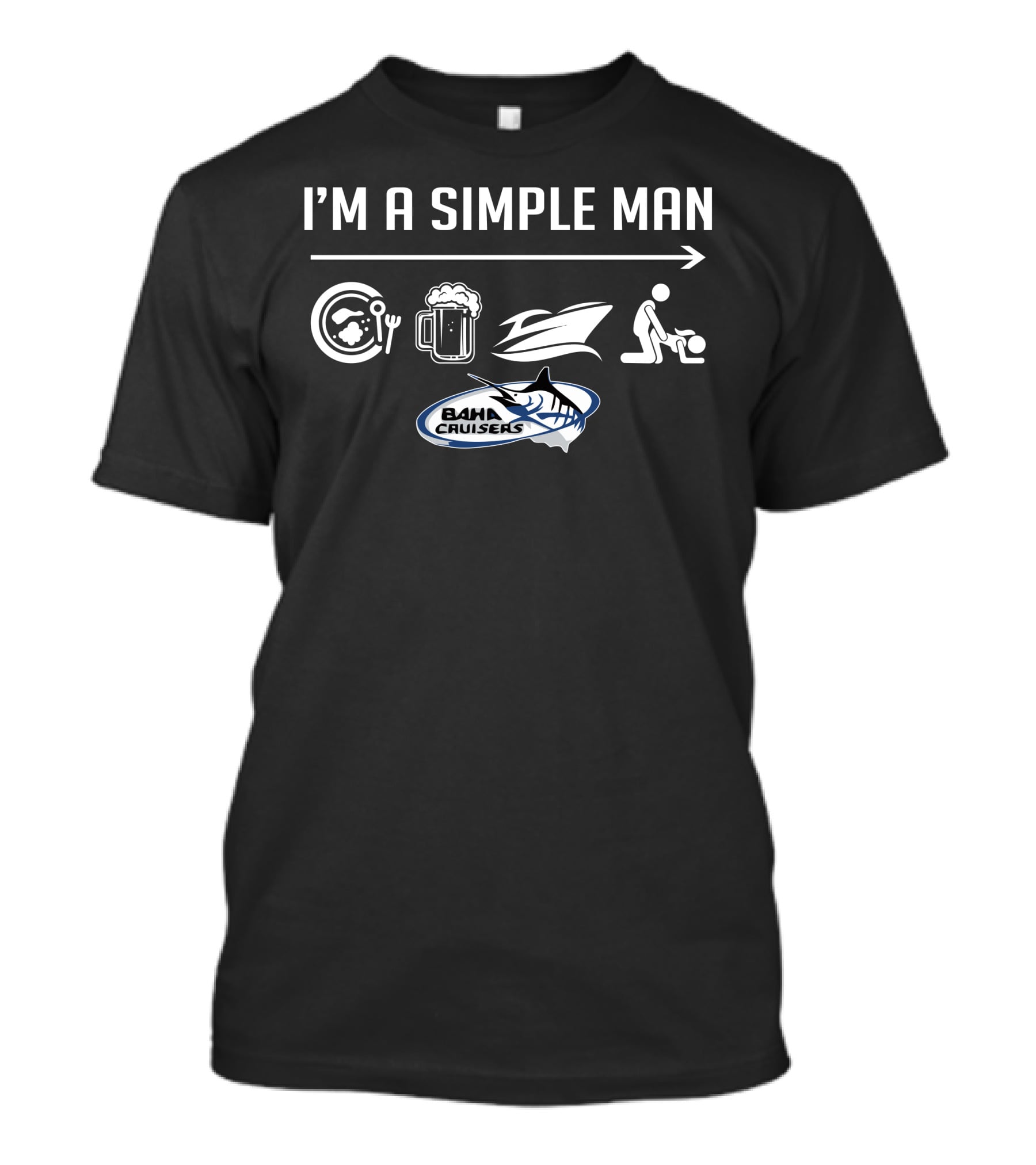 I'm A Simple Man Baha Cruisers Fishing Beer Boat BBQ T-Shirt