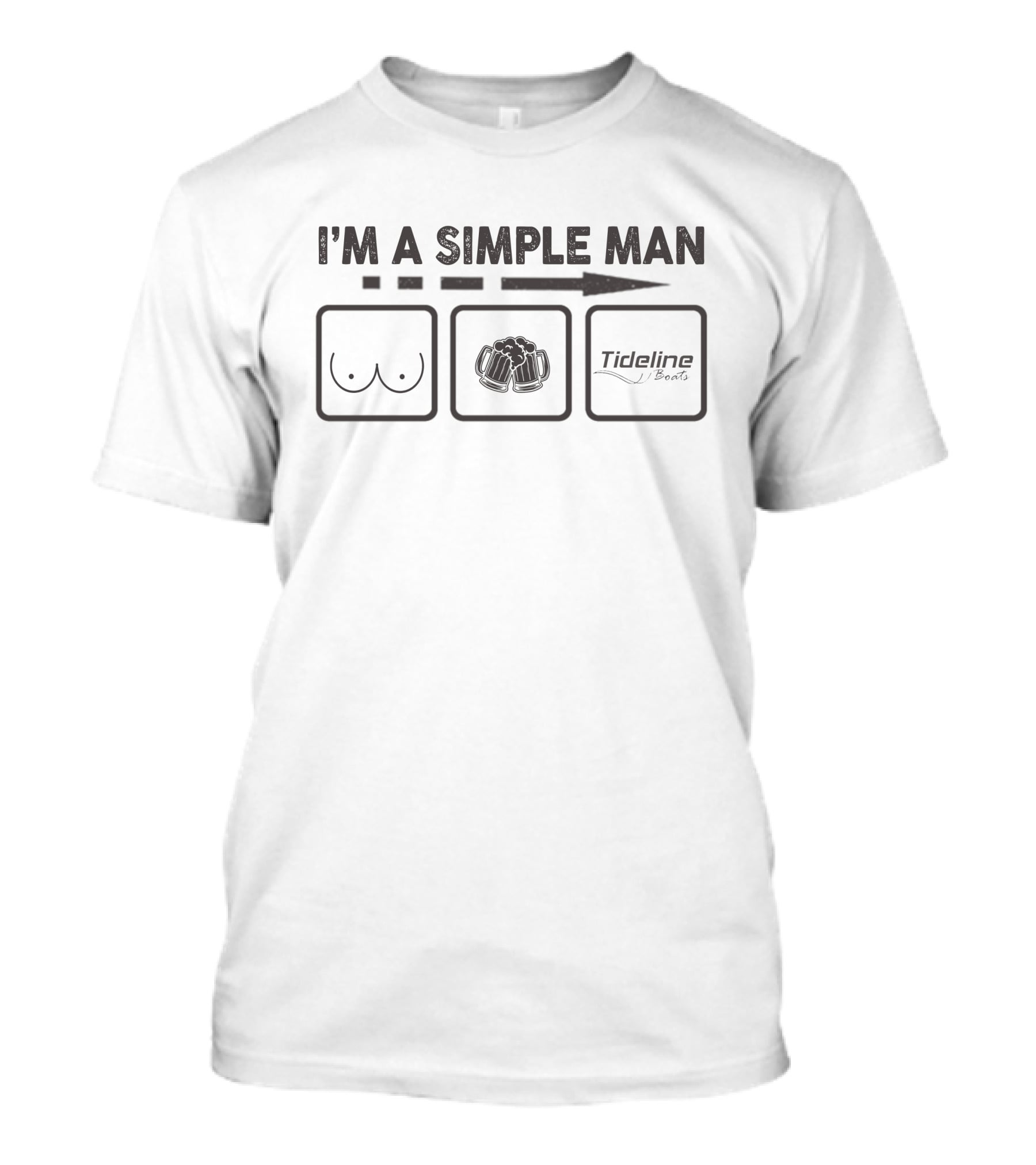 I'm A Simple Man Tideline Boats And Beer T-Shirt
