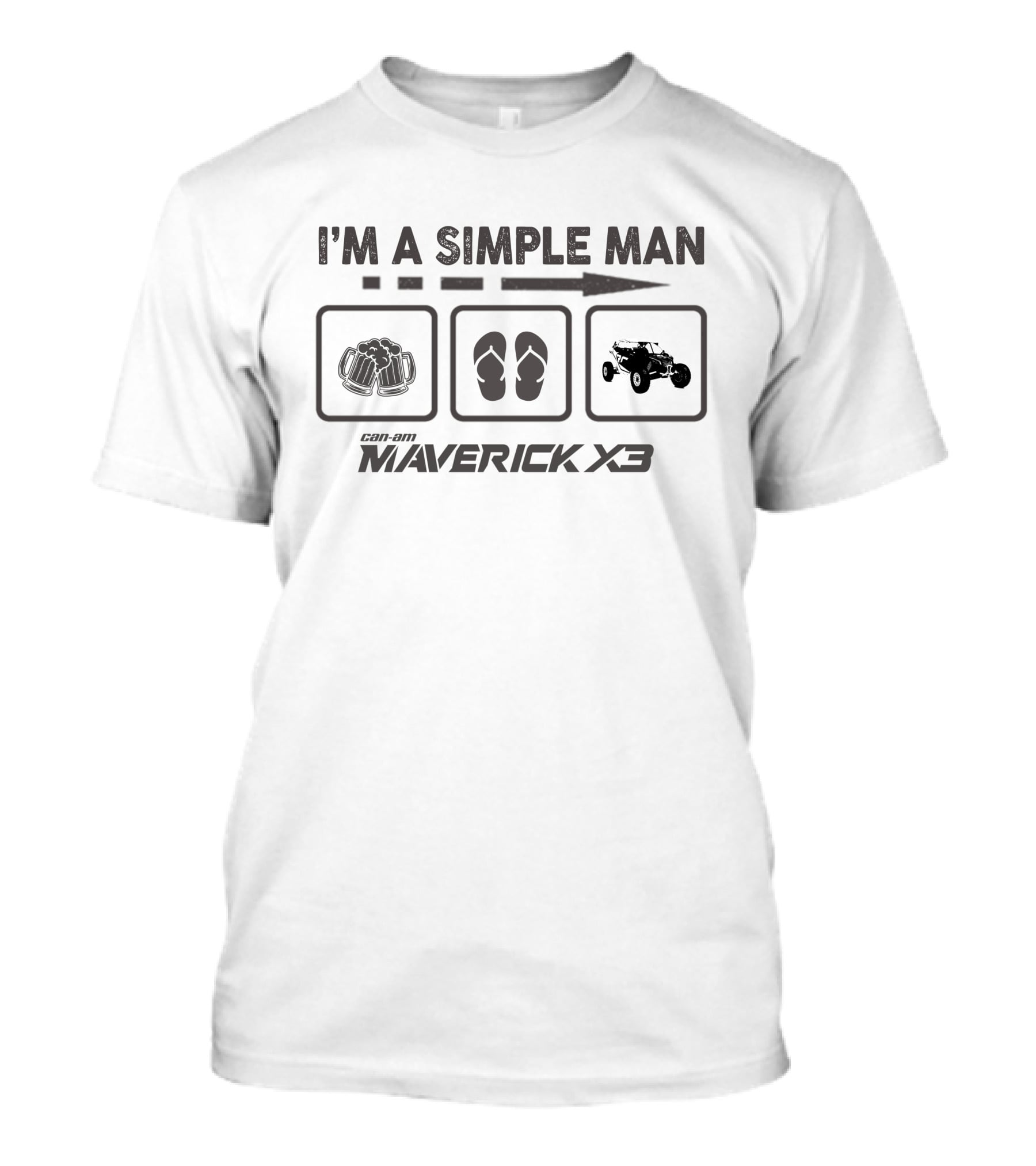I'm A Simple Man Can-am Maverick X3 Beer Flip Flops Buggy T-Shirt