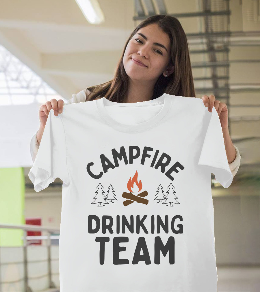 Campfire Drinking Team Camping Vectorized T-Shirt