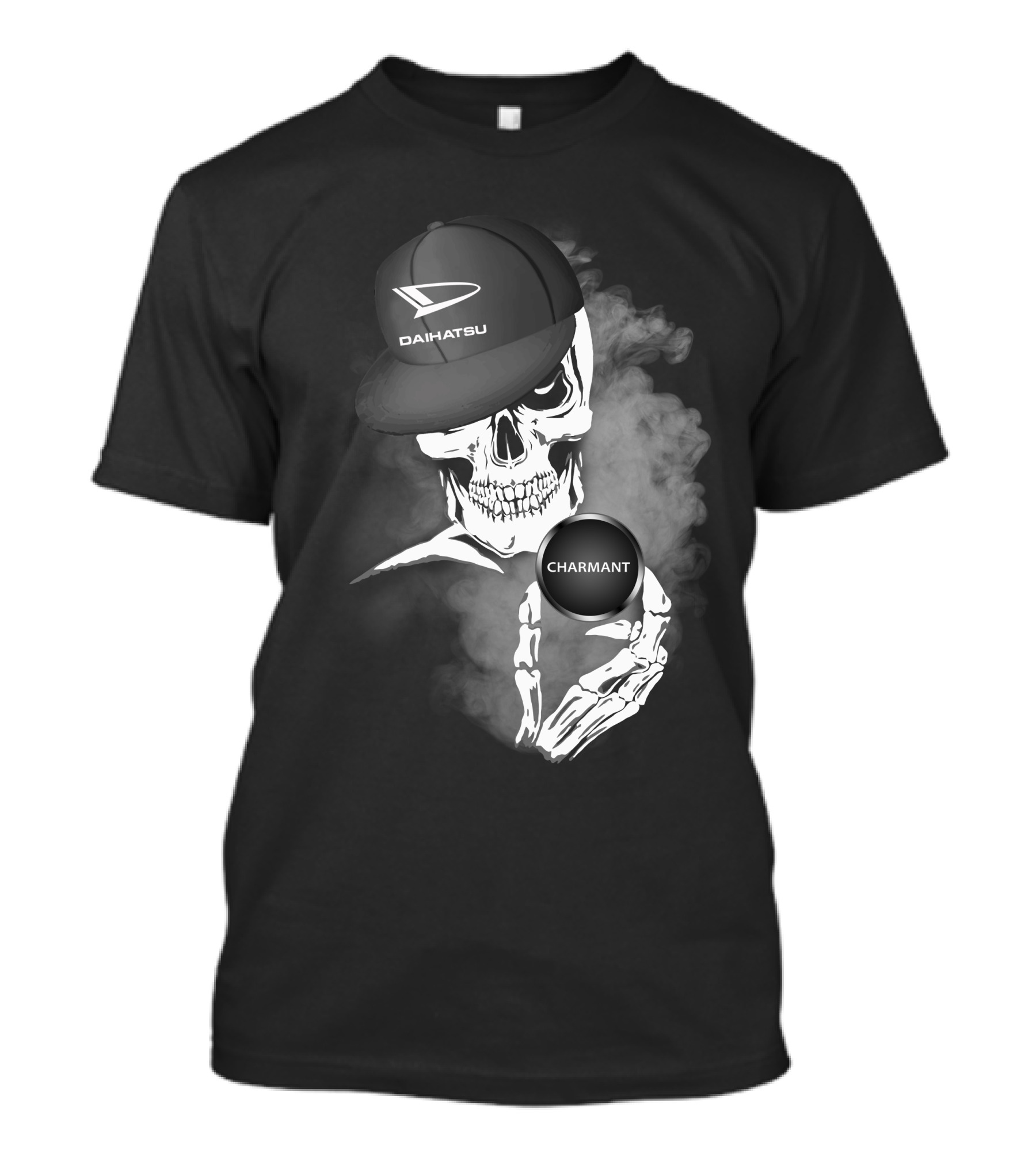 Daihatsu Charmant Skull With Cap And Smoke T-Shirt