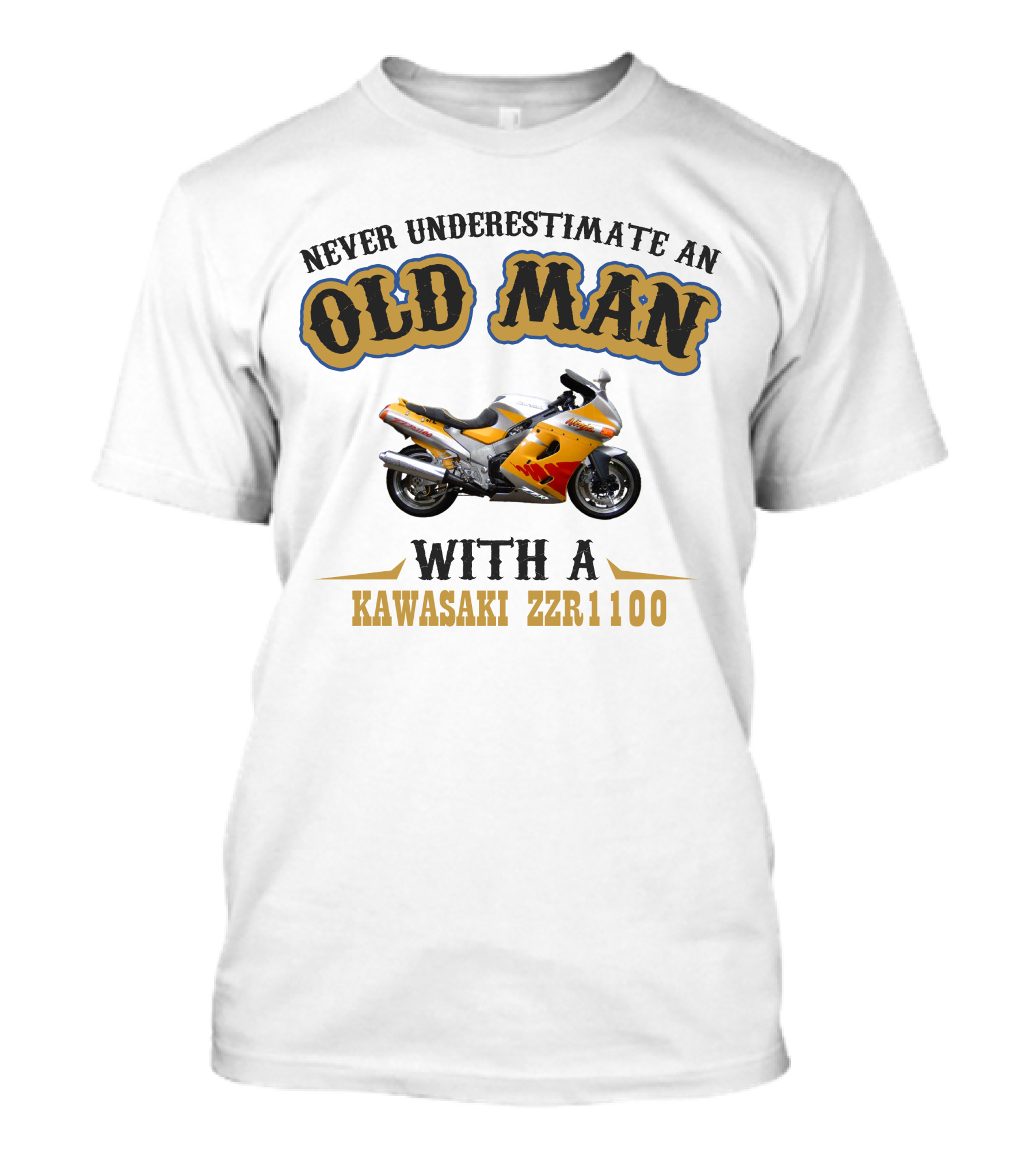 Never Underestimate An Old Man With A Kawasaki ZZR1100 T-Shirt