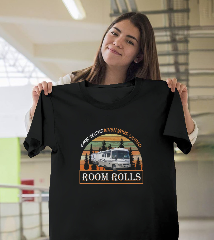 Life Rocks When Your Living Room Rolls Winnebago Adventurer 35u T-Shirt