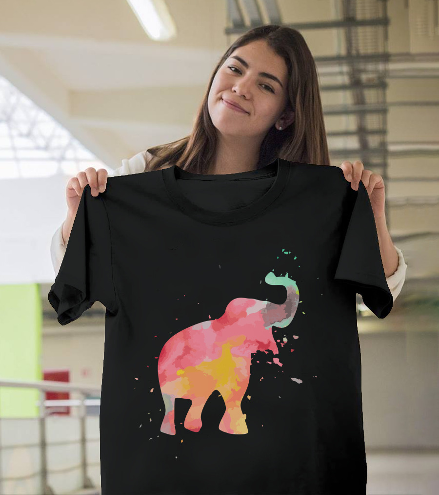 Elephant Colorful Minimalist Fashion T-Shirt