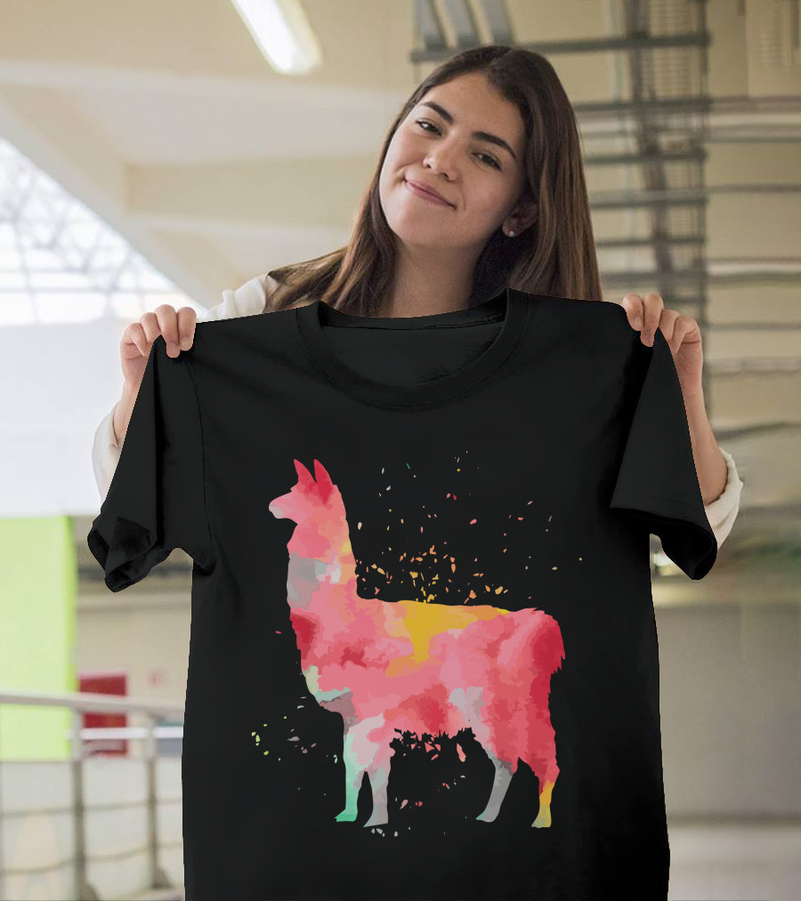 Llama Colorful Minimalist Fashion Burst T-Shirt