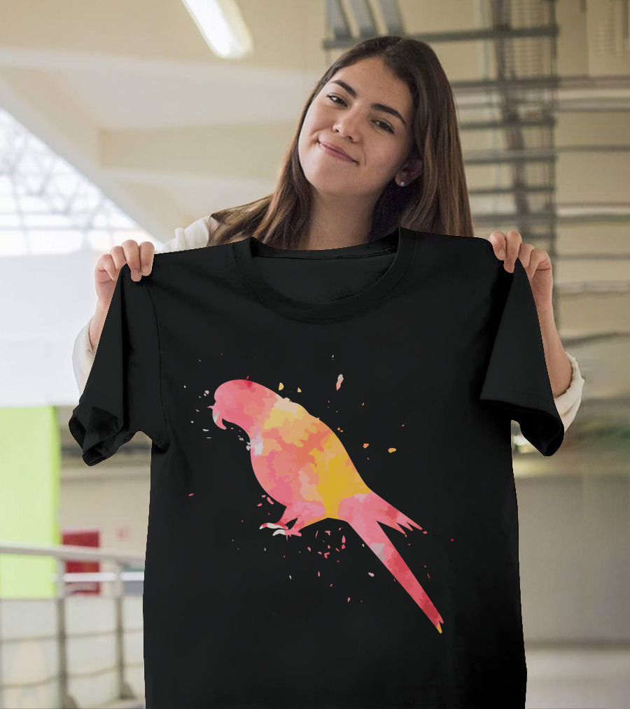 Parrot Macaw Vibrant Abstract Minimalist Fashion T-Shirt
