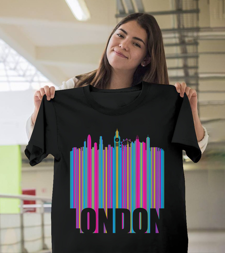 London Skyline Color Stripes Fashion T-Shirt
