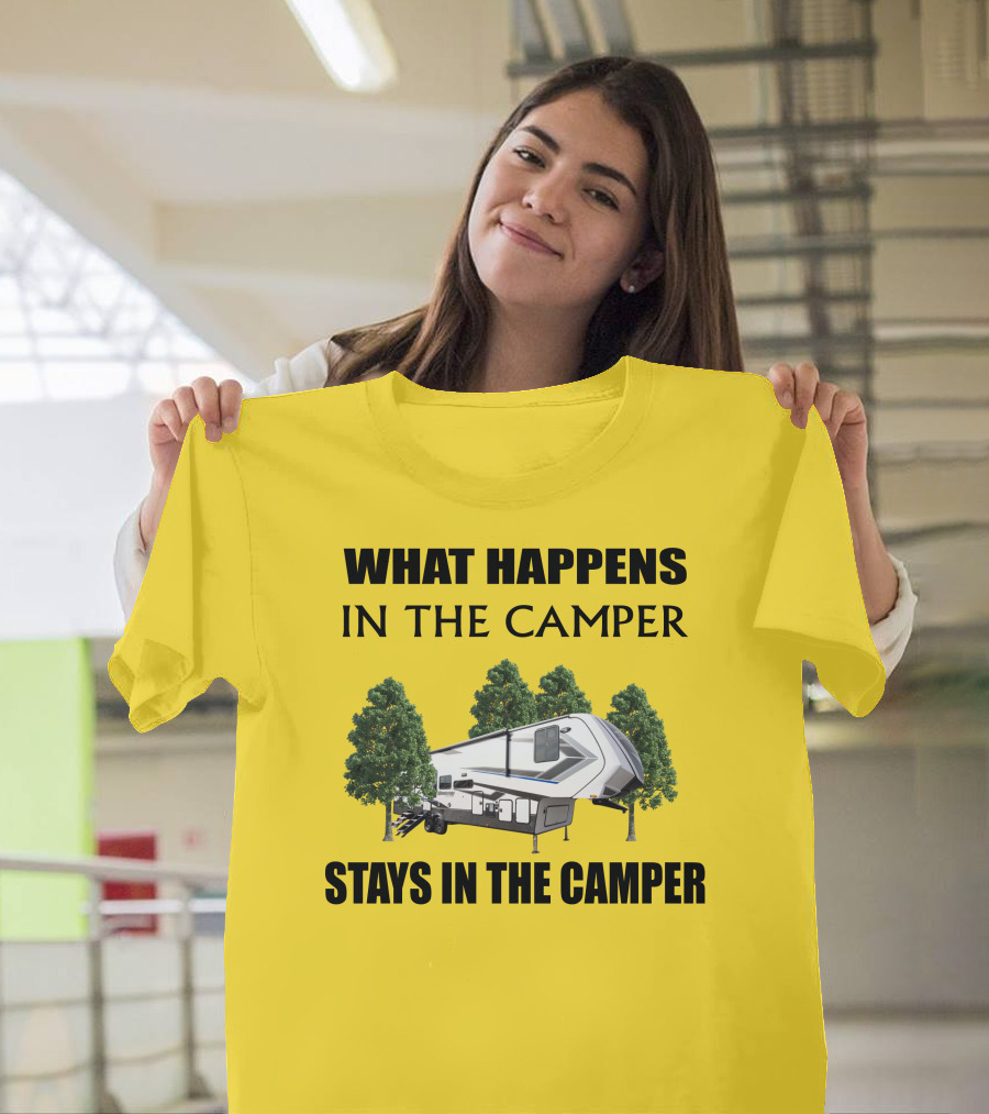 What Happens in the Camper Stays in the Camper Grand Design Momentum 353G T-Shirt