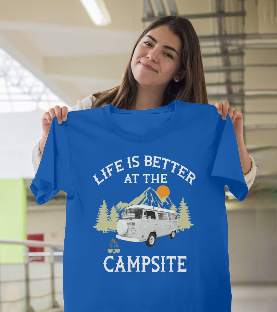 Life Is Better At The Campsite Vw Bus Camper T-Shirt