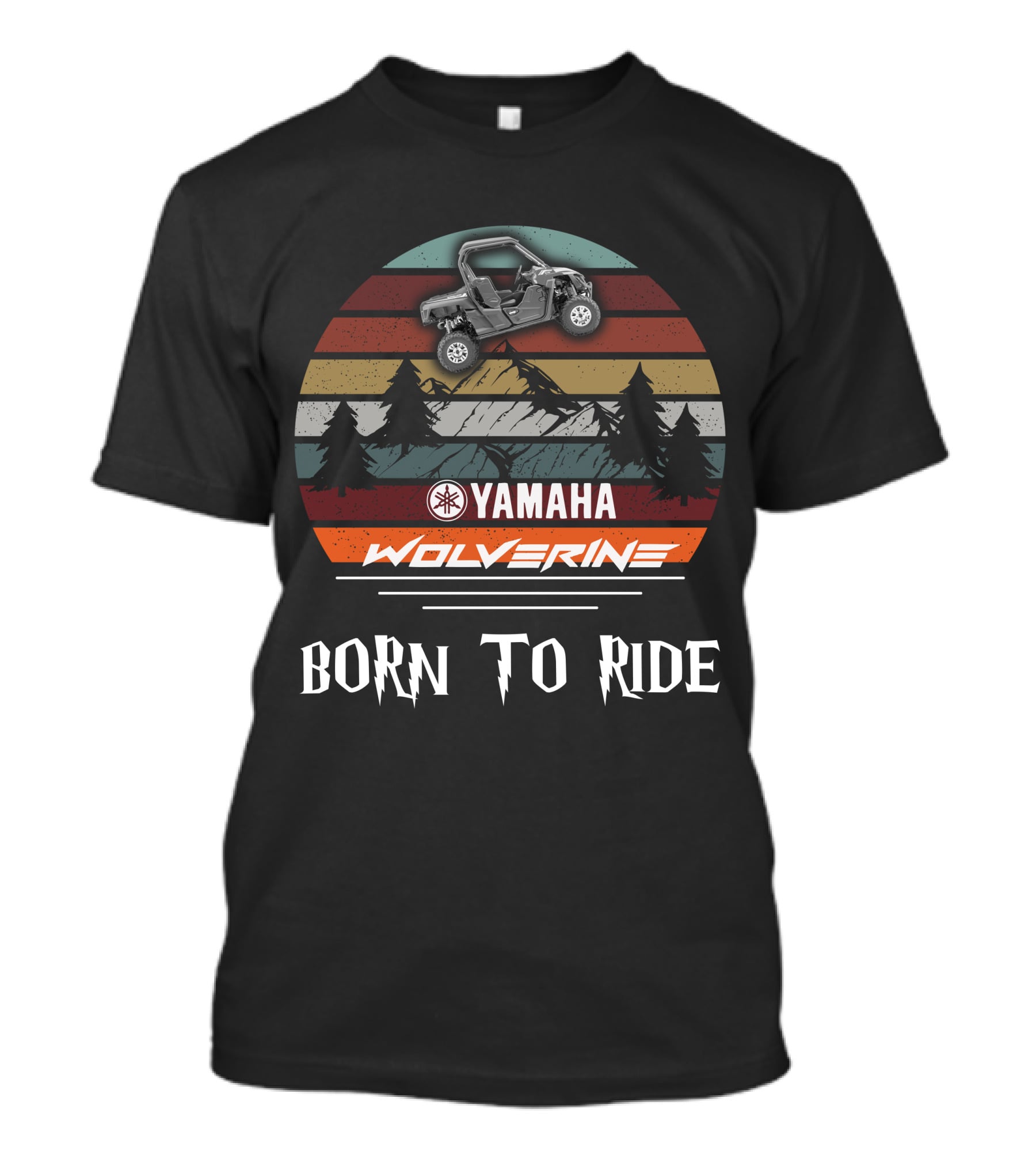 Yamaha Wolverine Born To Ride Vintage Sunset Forest T-Shirt