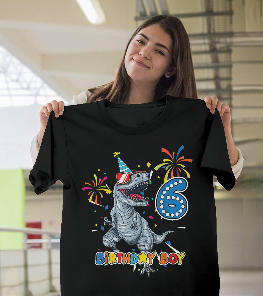 Birthday Boy 6 Dinosaur Party T-Shirt