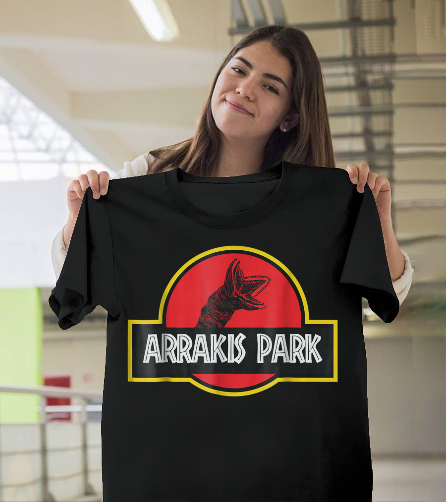Arrakis Park Dune Science Fiction Jurassic Dinosaur Mashup T-Shirt