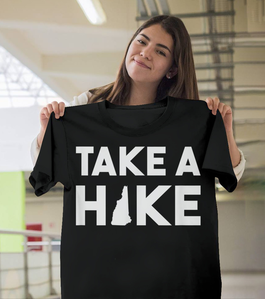 Take A Hike Explore New Hampshire Shape T-Shirt