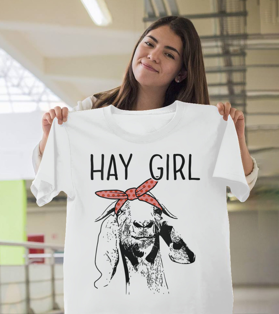 Hay Girl Goat with Bandanna T-Shirt