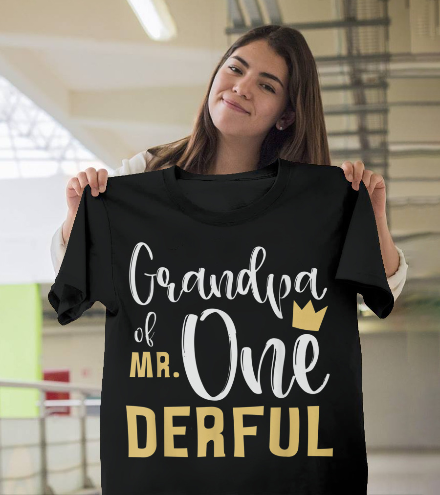 Grandpa of Mr. Onederful One Derful 1st Birthday Party T-Shirt