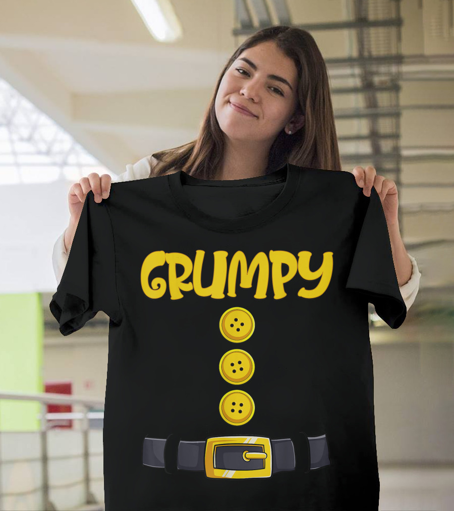 Grumpy Halloween Dwarf Costume Belt Buckle Buttons T-Shirt