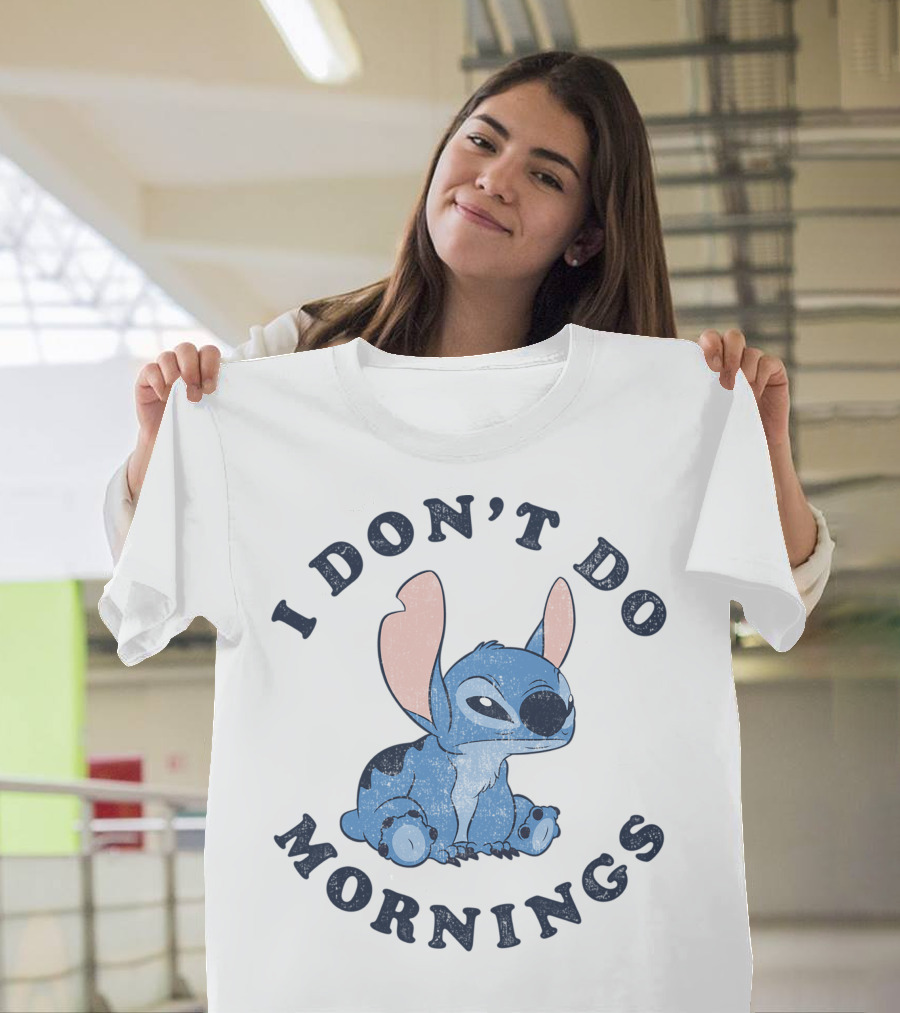 Disney Lilo and Stitch I Don't Do Mornings T-Shirt