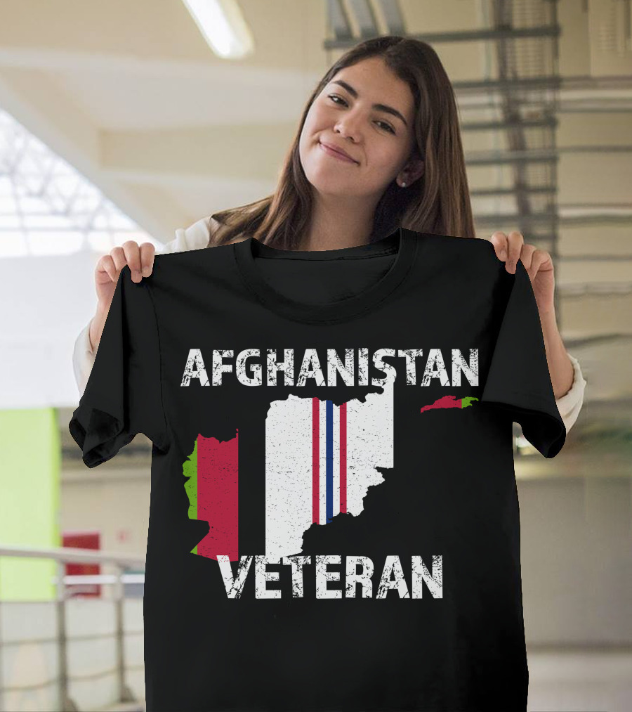 Afghanistan Veteran US Military Vintage Vet Map T-Shirt