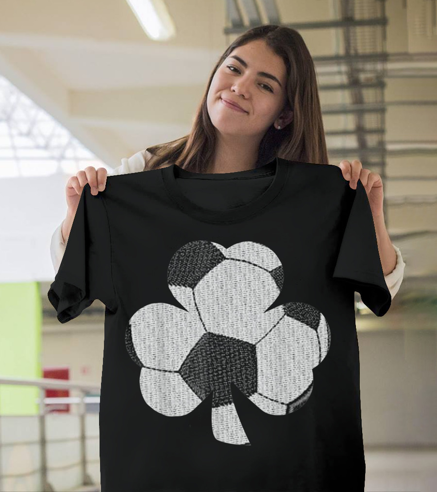 Soccer Shamrock Play Sport St. Patrick's Day Irish Soccer Ball Clover T-Shirt