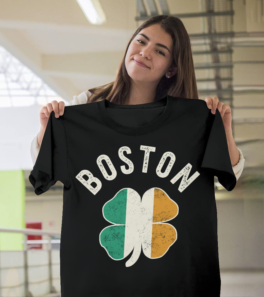 Boston Shamrock Irish Flag St. Patrick's Day Celtic T-Shirt