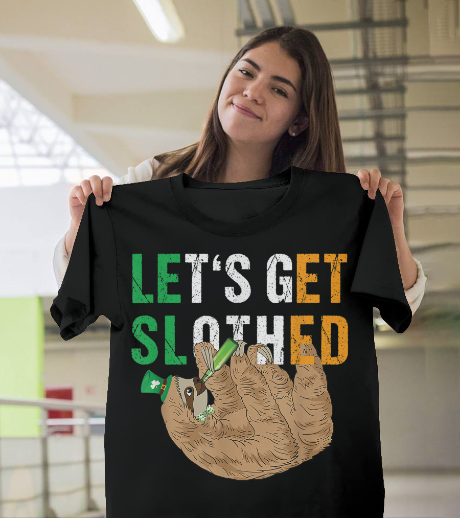 Let's Get Slothed Irish Sloth Drinking on St. Patrick's Day T-Shirt