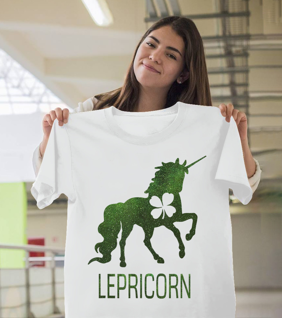 Cute Lepricorn Unicorn Glitter St. Patrick's Day T-Shirt