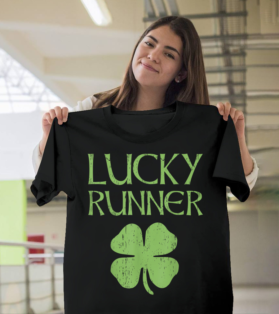 Lucky Runner St. Patrick's Day Irish Clover T-Shirt
