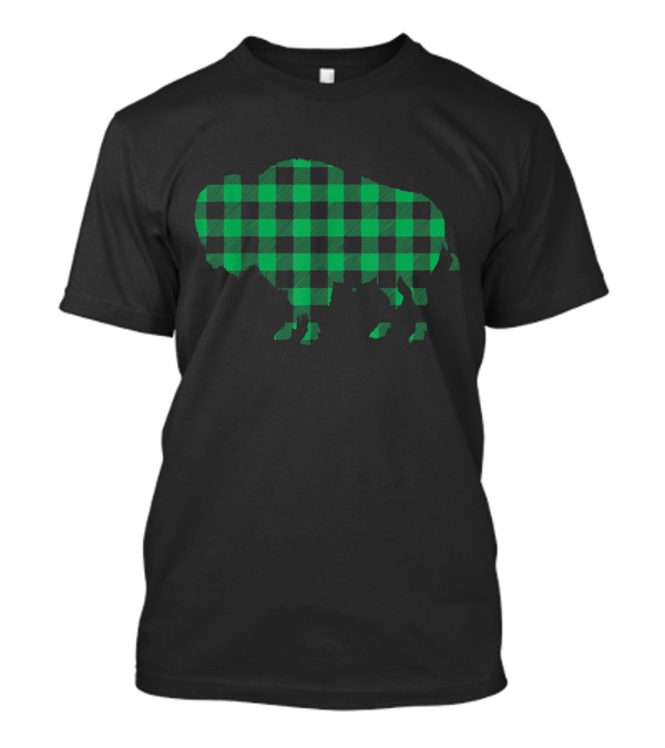 Buffalo Plaid Green Bison Checkered T-Shirt