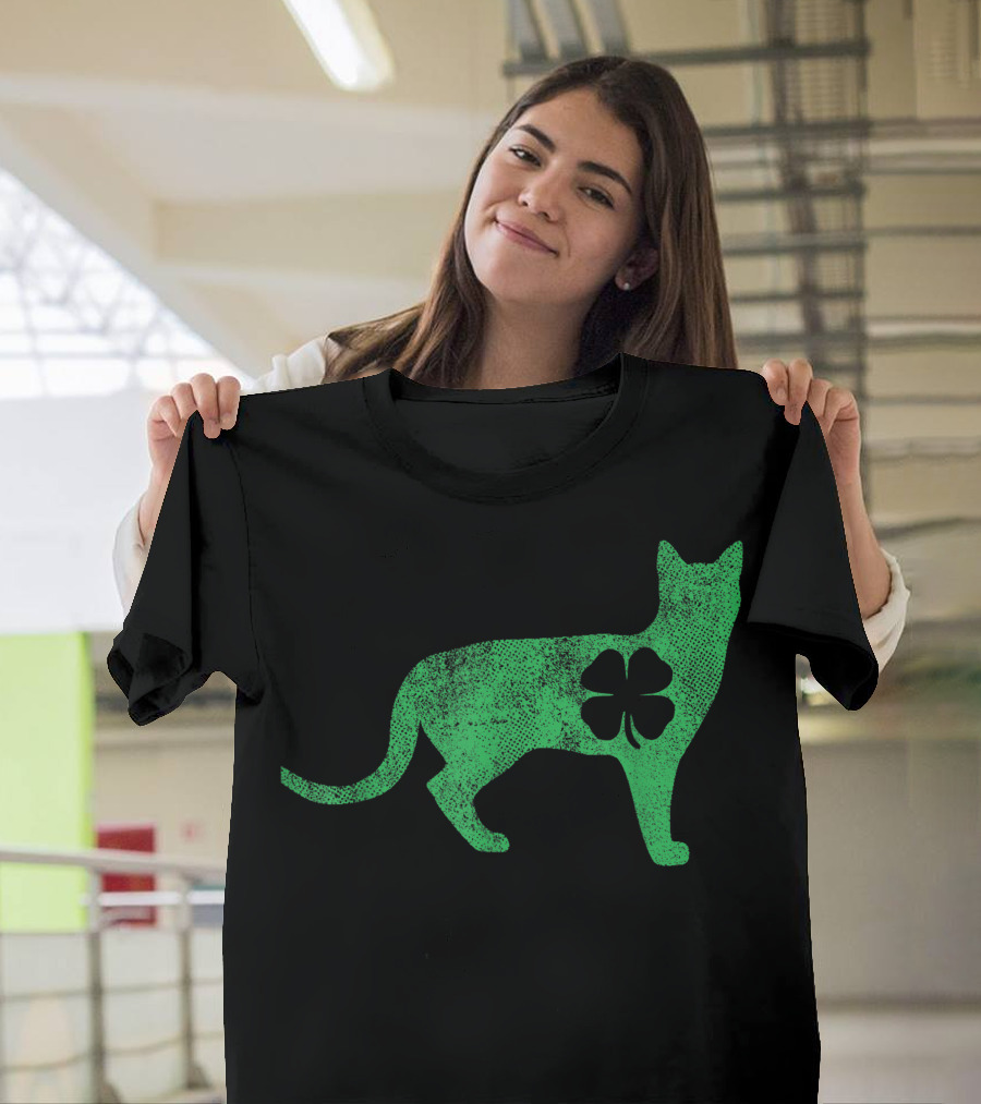 St. Patrick's Day Irish Shamrock Cat Catrick's Catty T-Shirt